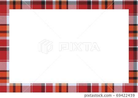 Vintage frame vector. Scottish border pattern retro style. Tarta 69422439
