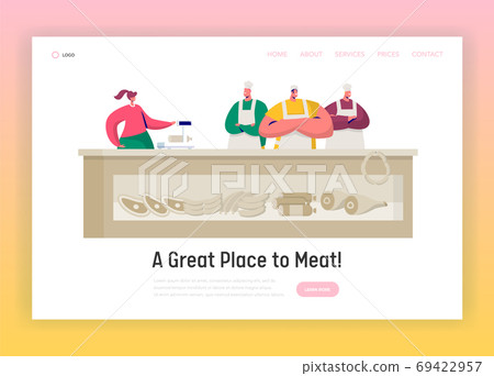 Butcher Shop Market Shopkeeper Landing Page 69422957