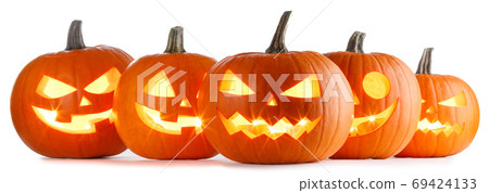 Halloween Pumpkins on white Halloween Pumpkins on white 69424133