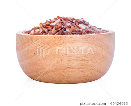 jasmine black rice heap isolated on white background 69424913