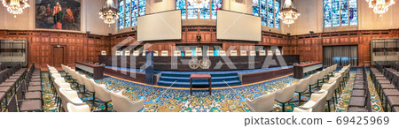THE HAGUE, 24 Novembre 2017 - Panorama of the international court of justice courtroom THE HAGUE, 24 Novembre 2017 - Panorama of the international court of justice courtroom 69425969