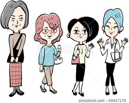 Four senior women standing 69427178
