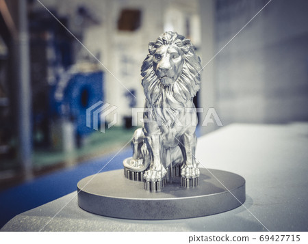 Object printed on metal 3d printer close-up. Object printed on metal 3d printer close-up. 69427715