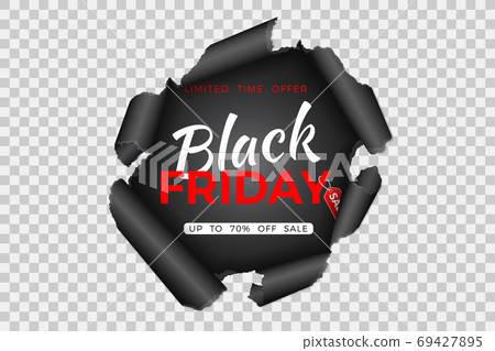 Black Friday Sale Banner with Torn Paper Black Friday Sale Banner with Torn Paper 69427895