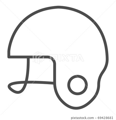 Hockey helmet outline vector icon. Thin line black hockey helmet icon, flat vector simple element illustration Hockey helmet outline vector icon. Thin line black hockey helmet icon, flat vector simple element illustration 69428681
