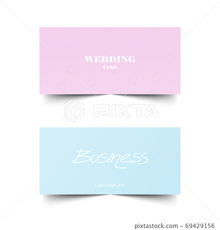 Feminine business card template, vector illustration 69429156