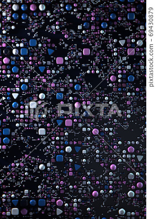 Data technology abstract futuristic illustration . Dots and lines on dark background. 3D 69430879