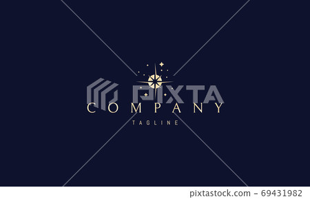 Vector golden logo on which an abstract image of the birth of a new star. 69431982