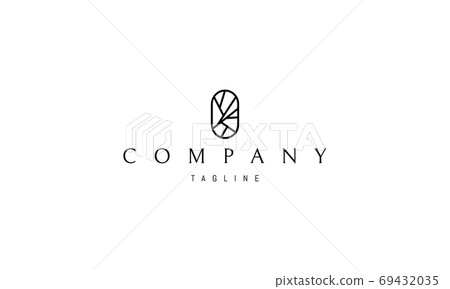 Vector logo on which an abstract image of broken glass in a linear style. Vector logo on which an abstract image of broken glass in a linear style. 69432035