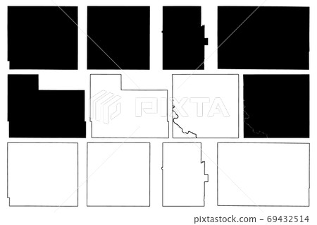 Crawford, Cowley, Edwards, Decatur, Dickinson and Elk County, Kansas (U.S. county, United States of America, USA, U.S., US) map vector illustration, scribble sketch map 69432514