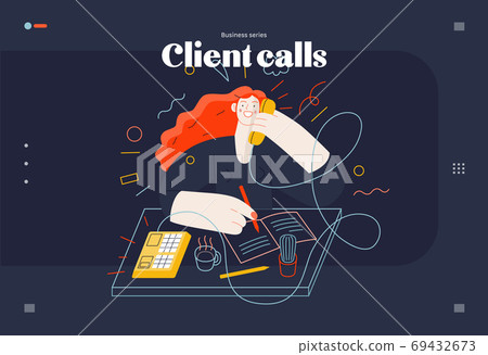 Business topics - client calls, web template 69432673
