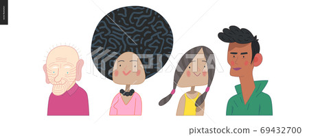 Bright characters portraits set - Stock Illustration [69432700] - PIXTA
