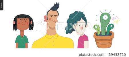Bright characters portraits set - Stock Illustration [69432710] - PIXTA