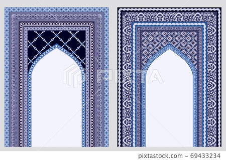 Eid-Al-Fitr festive card collection design templates with Islamic blue ornament. National background for holiday of Muslim community. Ramadan Kareem banners with space for text. Eid-Al-Fitr festive card collection design templates with Islamic blue ornament. National background for holiday of Muslim community. Ramadan Kareem banners with space for text. 69433234
