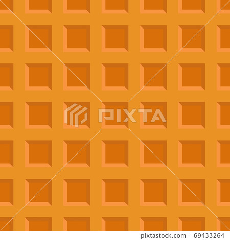 Large Cellular Wafer Seamless Background. Appetizing repeating waffle texture. 69433264