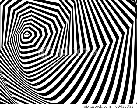 Black and White Opt Art Background. Endless Spiral lines Optical Illusion. Black and White Opt Art Background. Endless Spiral lines Optical Illusion. 69433355