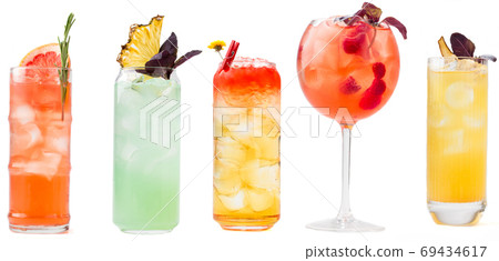 Isolated various cocktails collage menu design Isolated various cocktails collage menu design 69434617