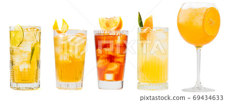 Isolated various cocktails collage menu design Isolated various cocktails collage menu design 69434633