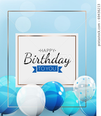 Happy Birthday Background with Balloons. Vector Illustration 69436213