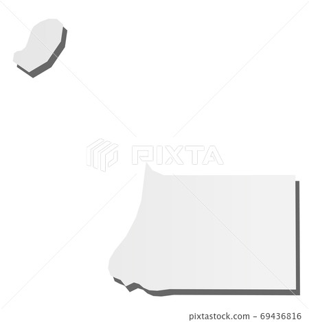 Equatorial Guinea - grey 3d-like silhouette map of country area with dropped shadow. Simple flat vector illustration 69436816