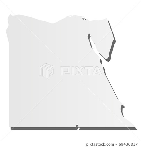 Egypt - grey 3d-like silhouette map of country area with dropped shadow. Simple flat vector illustration 69436817