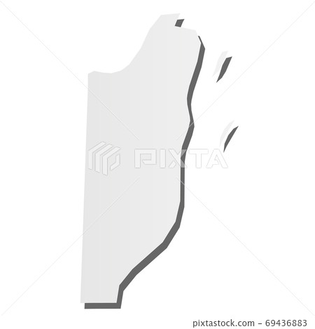 Belize - grey 3d-like silhouette map of country area with dropped shadow. Simple flat vector illustration Belize - grey 3d-like silhouette map of country area with dropped shadow. Simple flat vector illustration 69436883