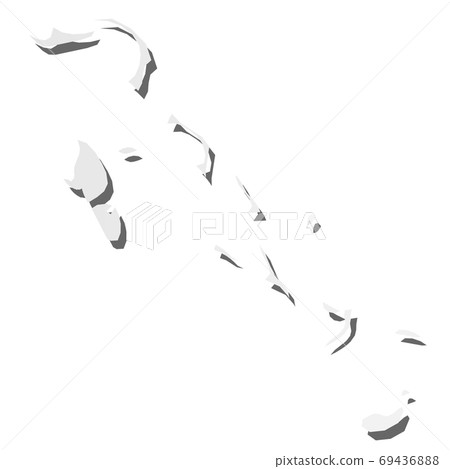 The Bahamas - grey 3d-like silhouette map of country area with dropped shadow. Simple flat vector illustration The Bahamas - grey 3d-like silhouette map of country area with dropped shadow. Simple flat vector illustration 69436888
