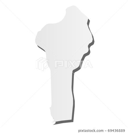 Benin - grey 3d-like silhouette map of country area with dropped shadow. Simple flat vector illustration Benin - grey 3d-like silhouette map of country area with dropped shadow. Simple flat vector illustration 69436889