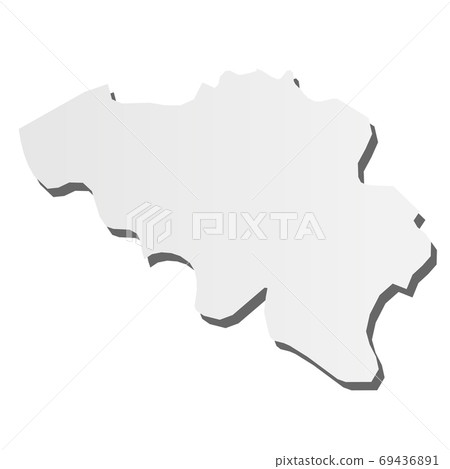 Belgium - grey 3d-like silhouette map of country area with dropped shadow. Simple flat vector illustration Belgium - grey 3d-like silhouette map of country area with dropped shadow. Simple flat vector illustration 69436891