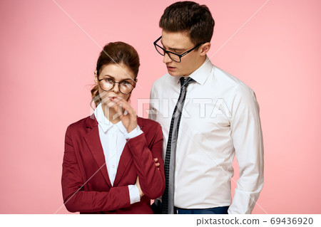 work colleagues business man and woman office management team officials 69436920