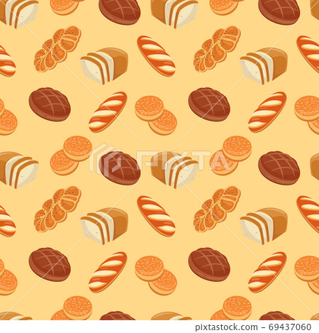 Bread and cereal seamless pattern. Food pattern. Vector 69437060