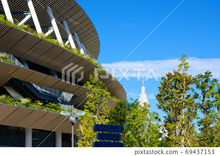 New National Stadium and surrounding landscape Docomo Tower New National Stadium and surrounding landscape Docomo Tower 69437153