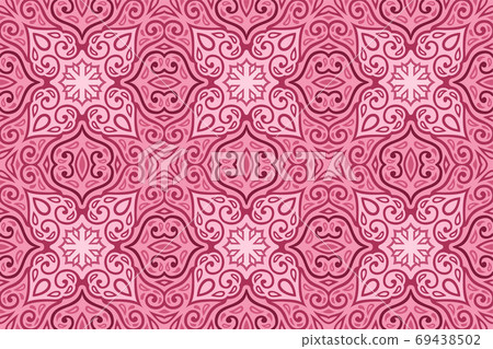 Pink art with romantic seamless tile pattern 69438502