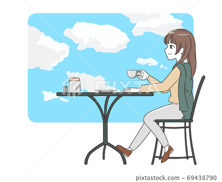 Women's trousers spending time at a cafe blue sky 69438790