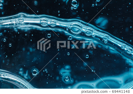 abstract liquid soap bubbles blue background 69441148