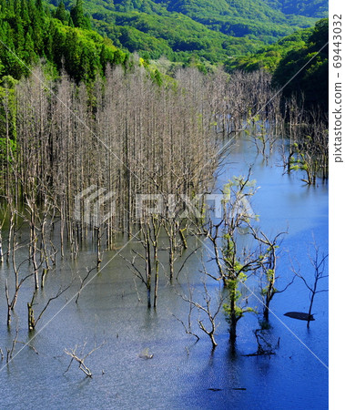 Entrance of the Shirakami Mountains: Lake Tsugaru Shirakami in early autumn 69443032