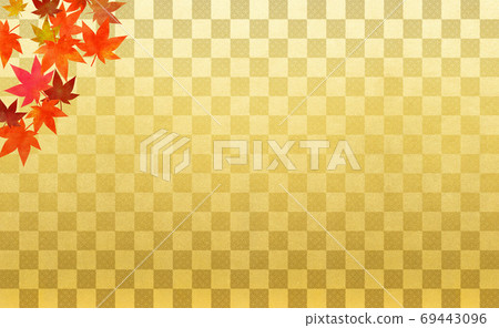 Golden checkered pattern, golden check pattern, autumn leaves, cloisonne Golden checkered pattern, golden check pattern, autumn leaves, cloisonne 69443096