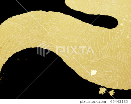 Japanese-style background that expresses waves-There are multiple variations Japanese-style background that expresses waves-There are multiple variations 69443183