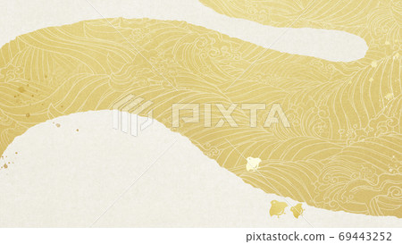 Japanese-style background that expresses waves-There are multiple variations Japanese-style background that expresses waves-There are multiple variations 69443252
