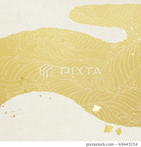 Japanese-style background that expresses waves-There are multiple variations Japanese-style background that expresses waves-There are multiple variations 69443254