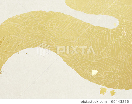 Japanese-style background that expresses waves-There are multiple variations Japanese-style background that expresses waves-There are multiple variations 69443256