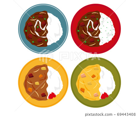 Vector illustration of curry rice and hayashi rice 69443408