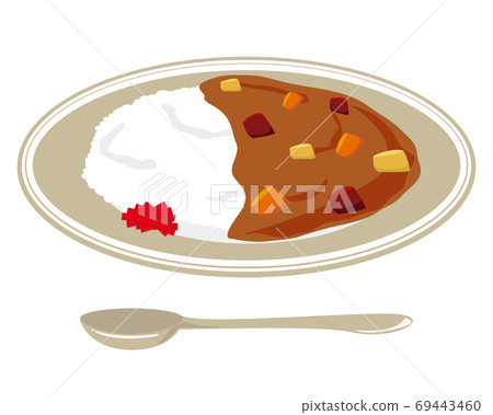 矢量圖的咖哩和米飯 矢量圖的咖哩和米飯 69443460