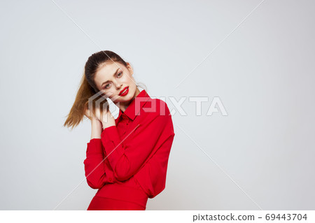 attractive woman with bright makeup and light background gesturing with hands cropped view emotion fun attractive woman with bright makeup and light background gesturing with hands cropped view emotion fun 69443704