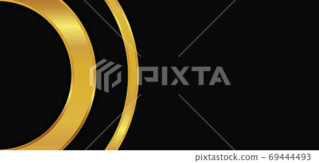 Circle ring shape overlap pattern black and gold luxury backgrou Circle ring shape overlap pattern black and gold luxury backgrou 69444493