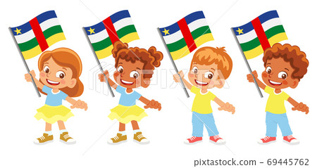 Central African Republic flag in hand set Central African Republic flag in hand set 69445762