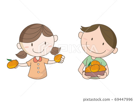 Picking oranges for children Picking oranges for children 69447996