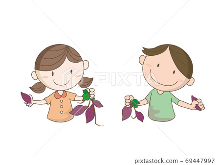 Children's potato digging Children's potato digging 69447997