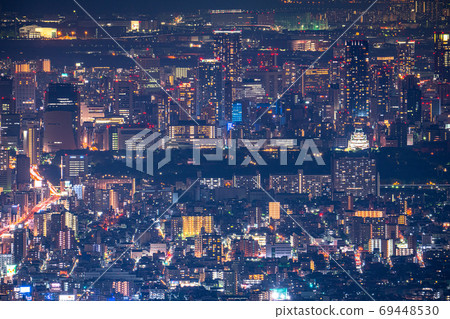 《Osaka Prefecture》 Night view and panoramic view of central Osaka 《Osaka Prefecture》 Night view and panoramic view of central Osaka 69448530