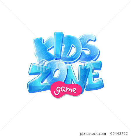 Kids Zone Game Room Banner Design Flat Cartoon Stock Illustration